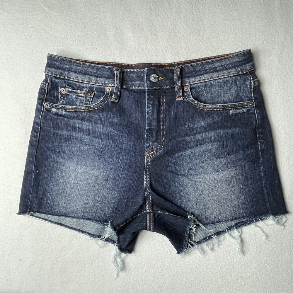 Jean Shop Amy Shorts Women 29 Dark Stone Distressed Raw Hem Excellent